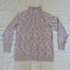 L.L. Bean roll mockneck pink multi-color sweater